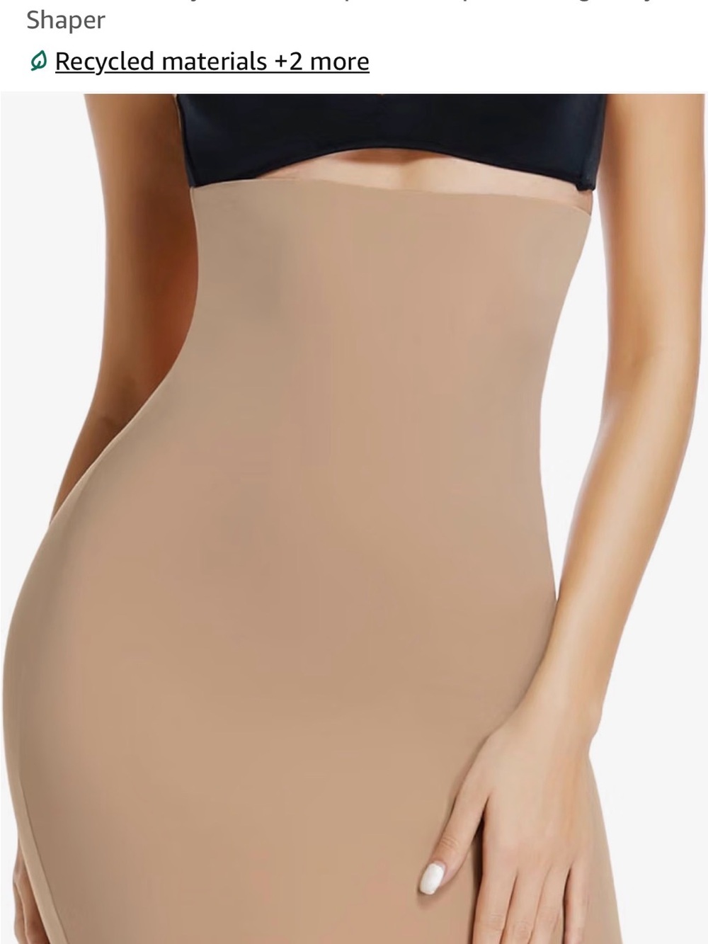 JOYSHAPER High Waist Half Slip Tummy Control Shapewear Nude L